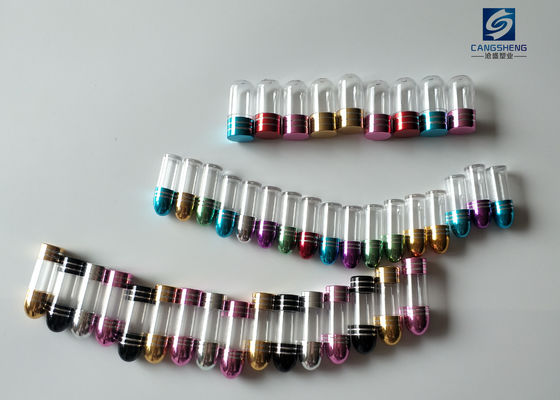 SGS 2g ขวดยาพลาสติกเปล่าแคปซูลแรดสีน้ำเงินแปดเหลี่ยม
