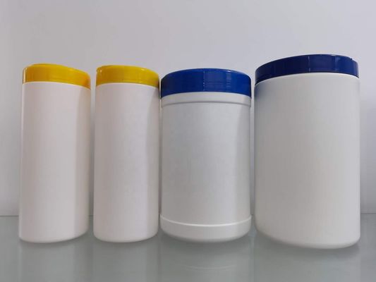 ขวดผ้าเช็ดทำความสะอาด HDPE ขนาด 180 มม. พร้อมฝาปิดสีขาว