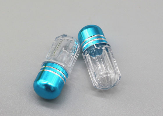 ขวดพลาสติกขนาด 10 มล. พร้อมฝาโลหะ ISO9001 แคปซูลแรดสีน้ำเงิน