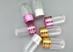 ขวดยาใสสีเงิน ISO9001 พร้อมฝาอลูมิเนียมกระสุน